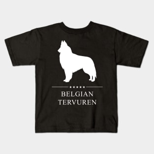 Belgian Tervuren Dog White Silhouette Kids T-Shirt